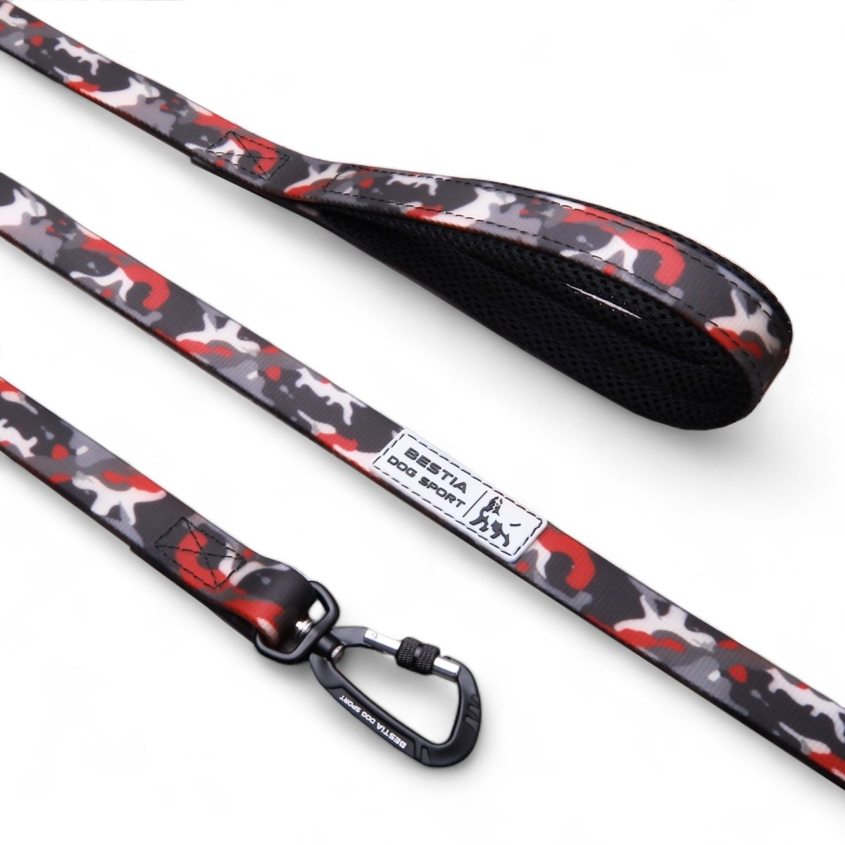 Bestia Dog Sport Tactical Leash Red Camo - LeashLux Pet Co