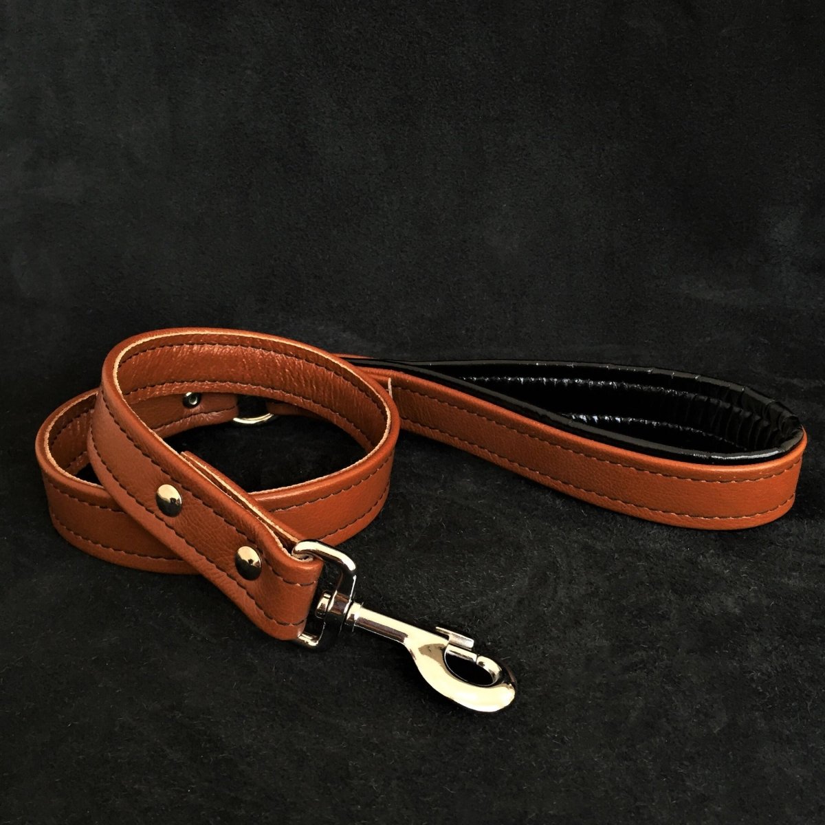 Brown soft leather dog leash - LeashLux Pet Co