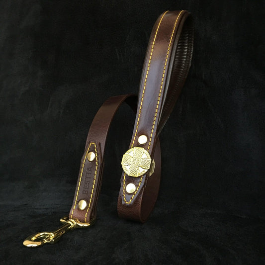 The "Maximus" Brown leash - LeashLux Pet Co